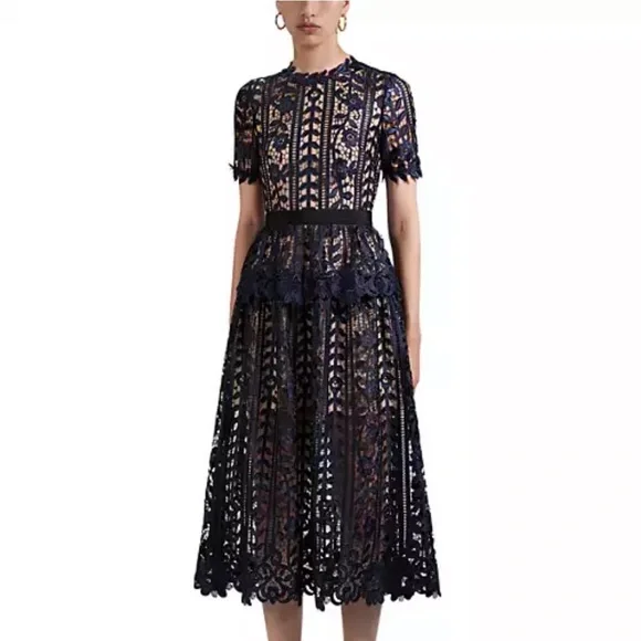 国内発送/送料関税込【Self-portrait】NAVY LACE MIDI DRESS Self-Portrait | Dresses | Selfportrait Navy Lace Midi Dress